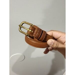 VTG Coach 2800 British Tan Skinny Belt Women's Medium Brass Gold Buckle Sz L 36"